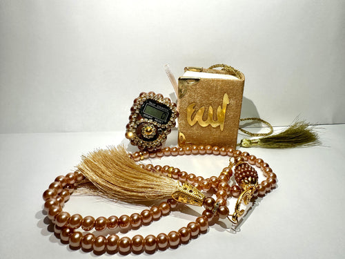 Geschenksset mit Mini Quran, Tesbih und Tesbih Ring