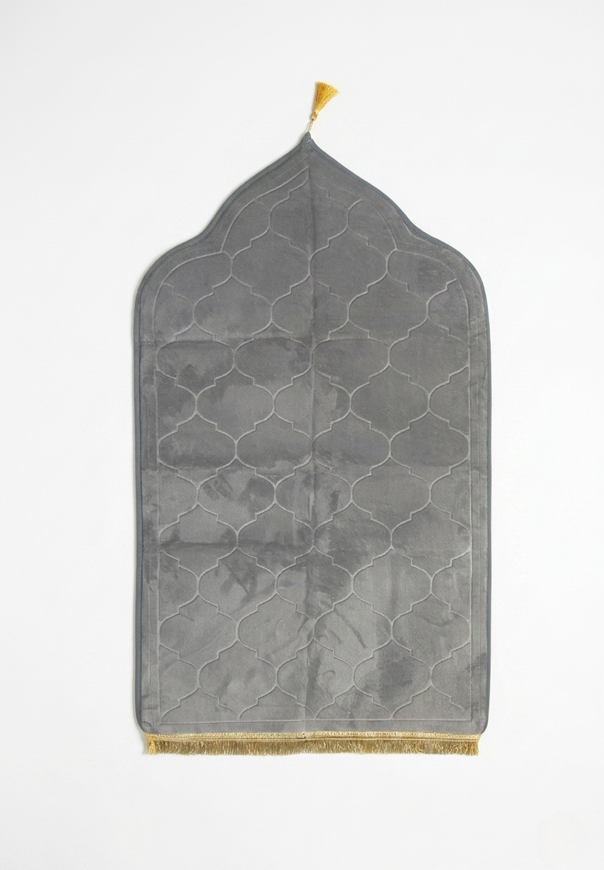 Gebetsteppich Mihrab Form grau